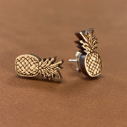 Wood Pineapple Earrings