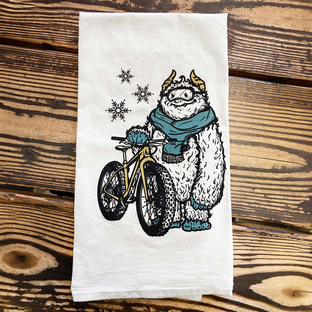 Snow Tracks Tea Towel