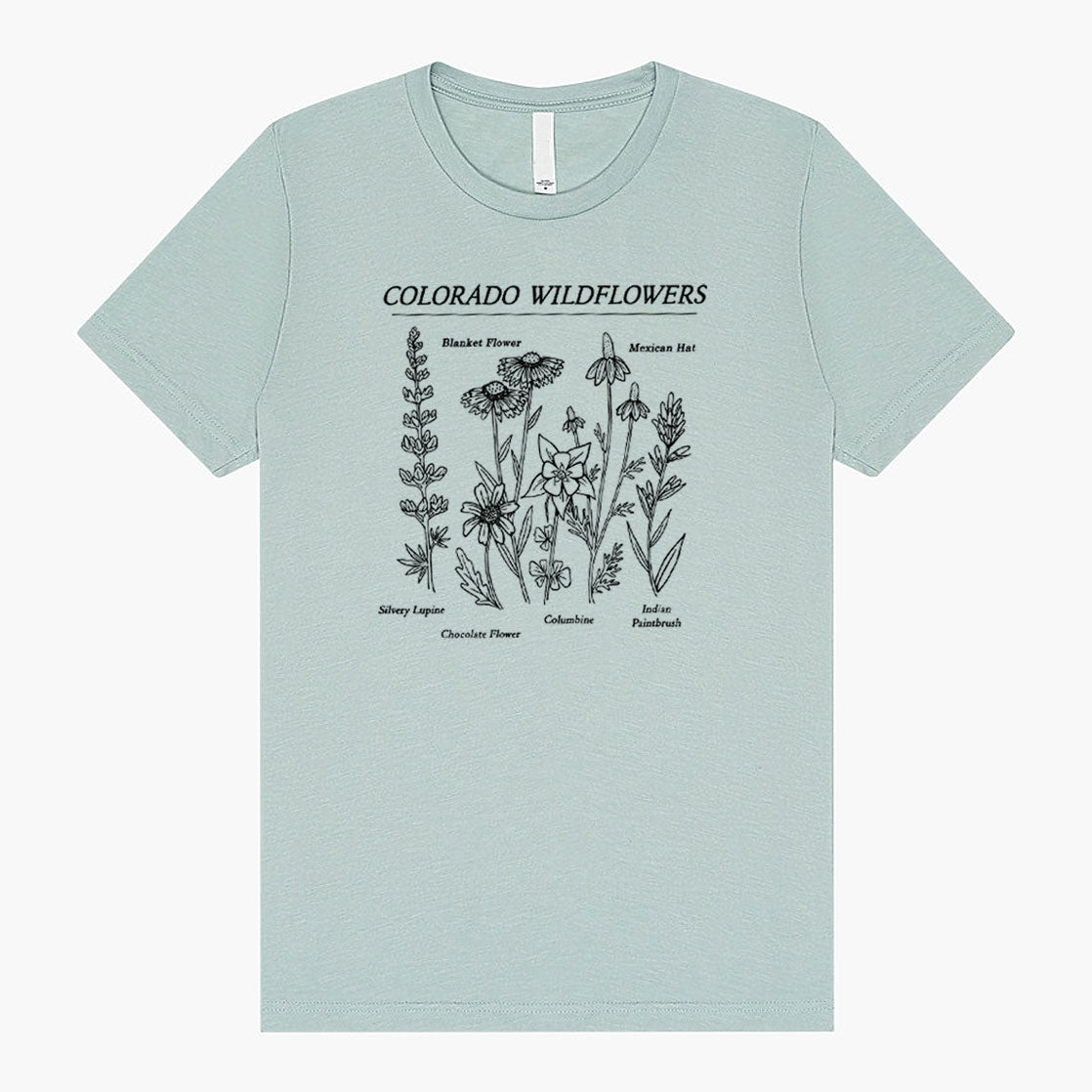Colorado Wildflowers Tee - Dusty Blue