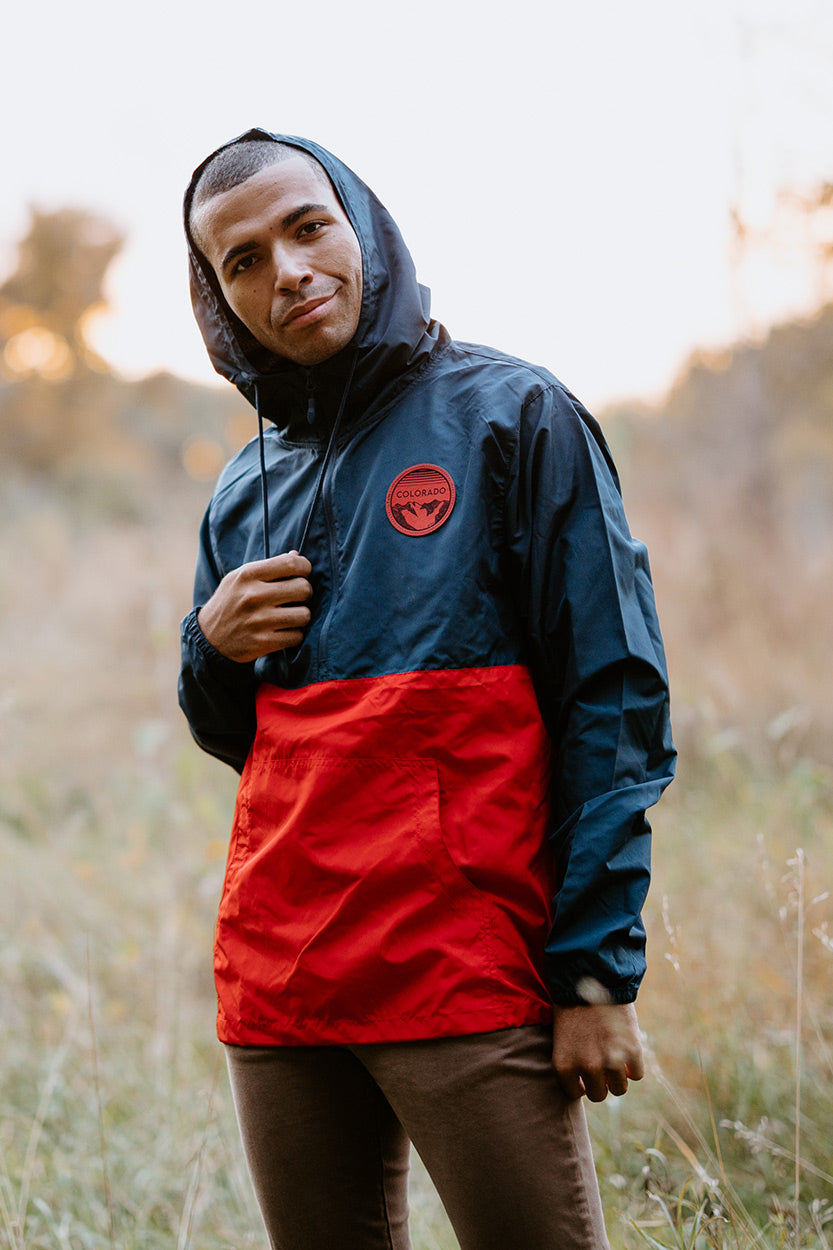 Colorado Windbreaker - Navy and Red