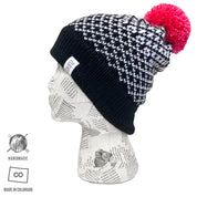 Double Diamond Pom Beanie