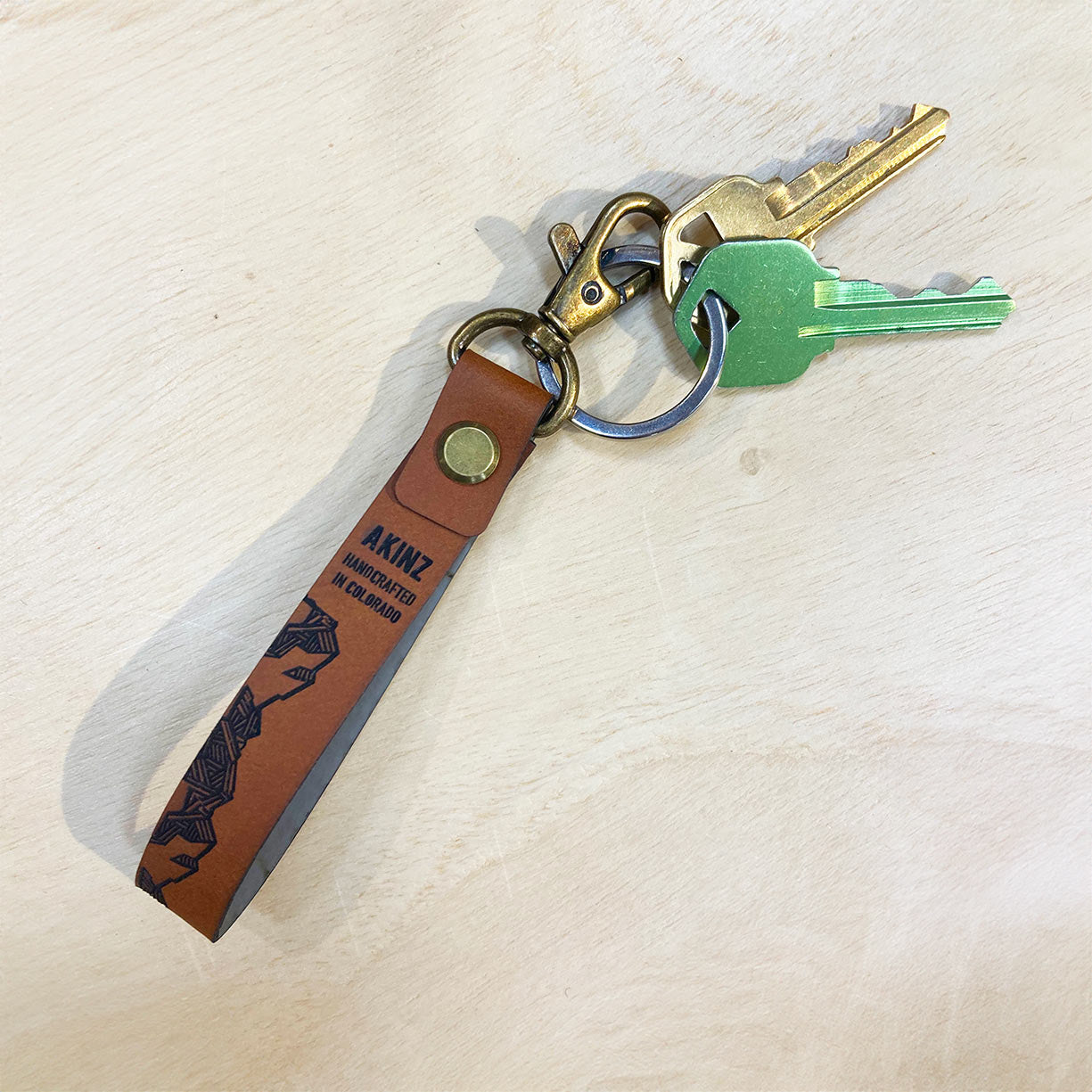 Mountain Faux Leather Keychain