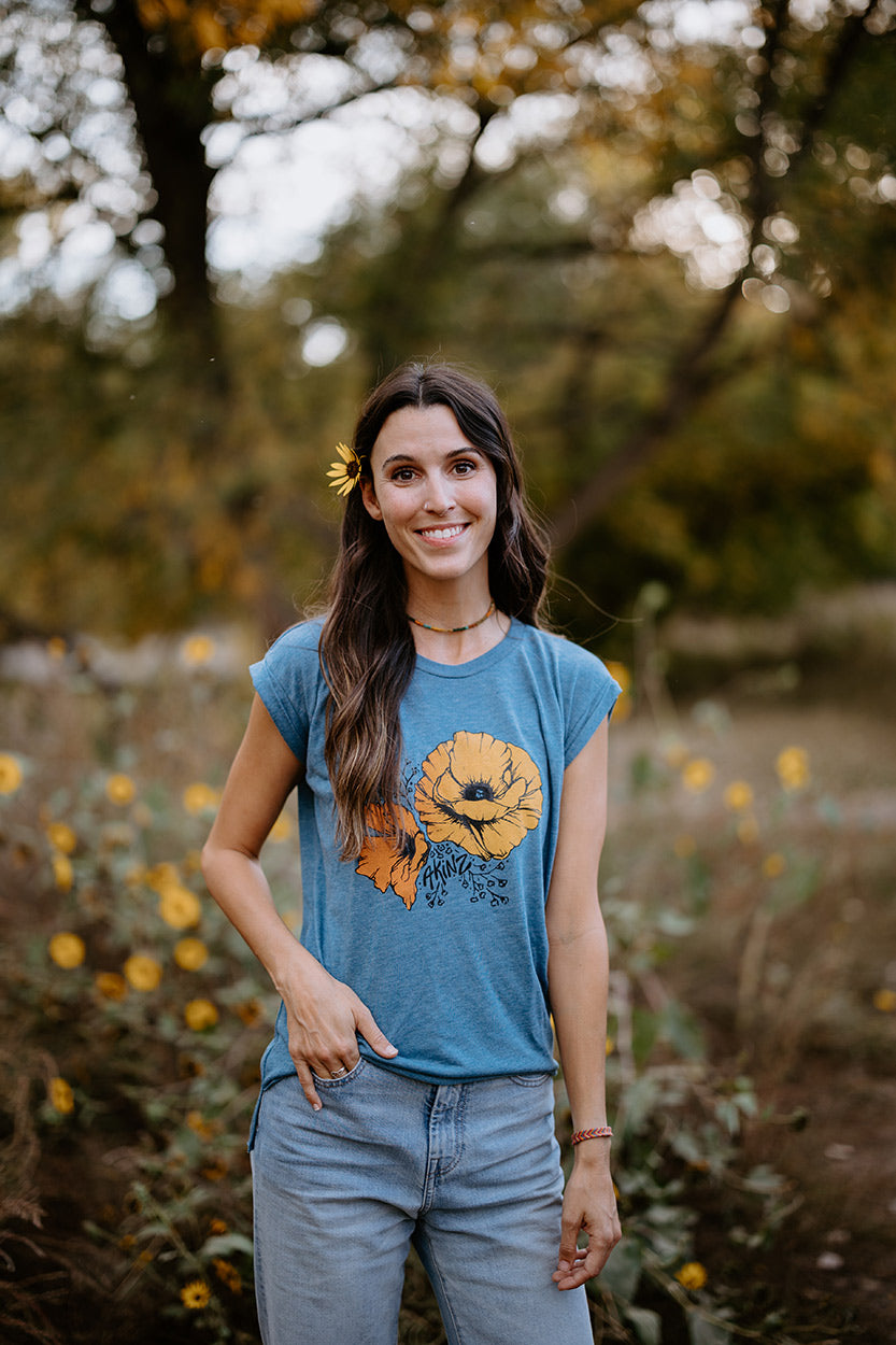 Golden Poppy Rolled Sleeve