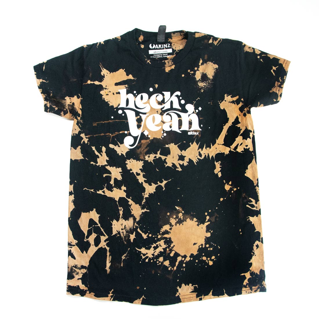 black and bleach tie dye