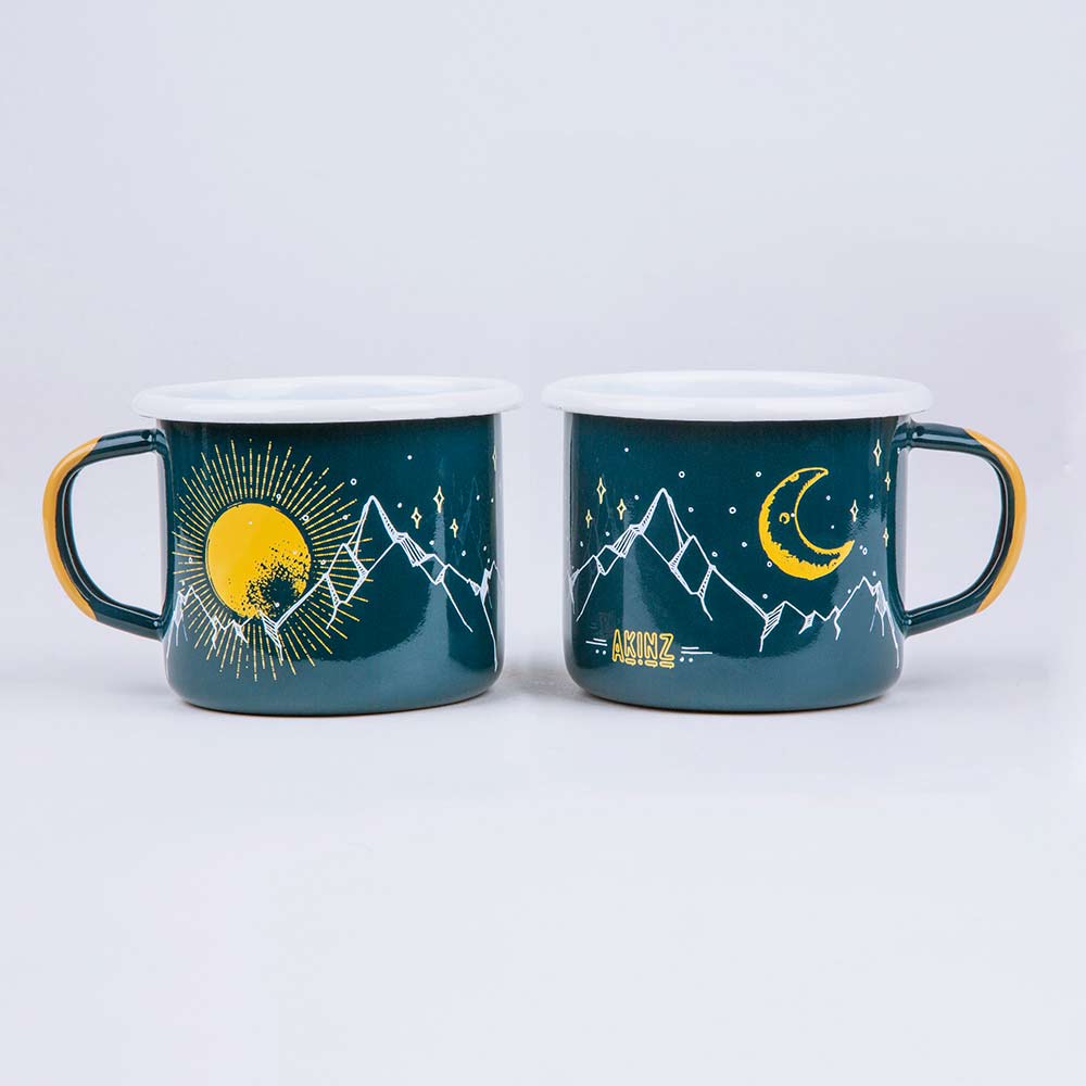 Mountain Constellations Enamel Camping Mug