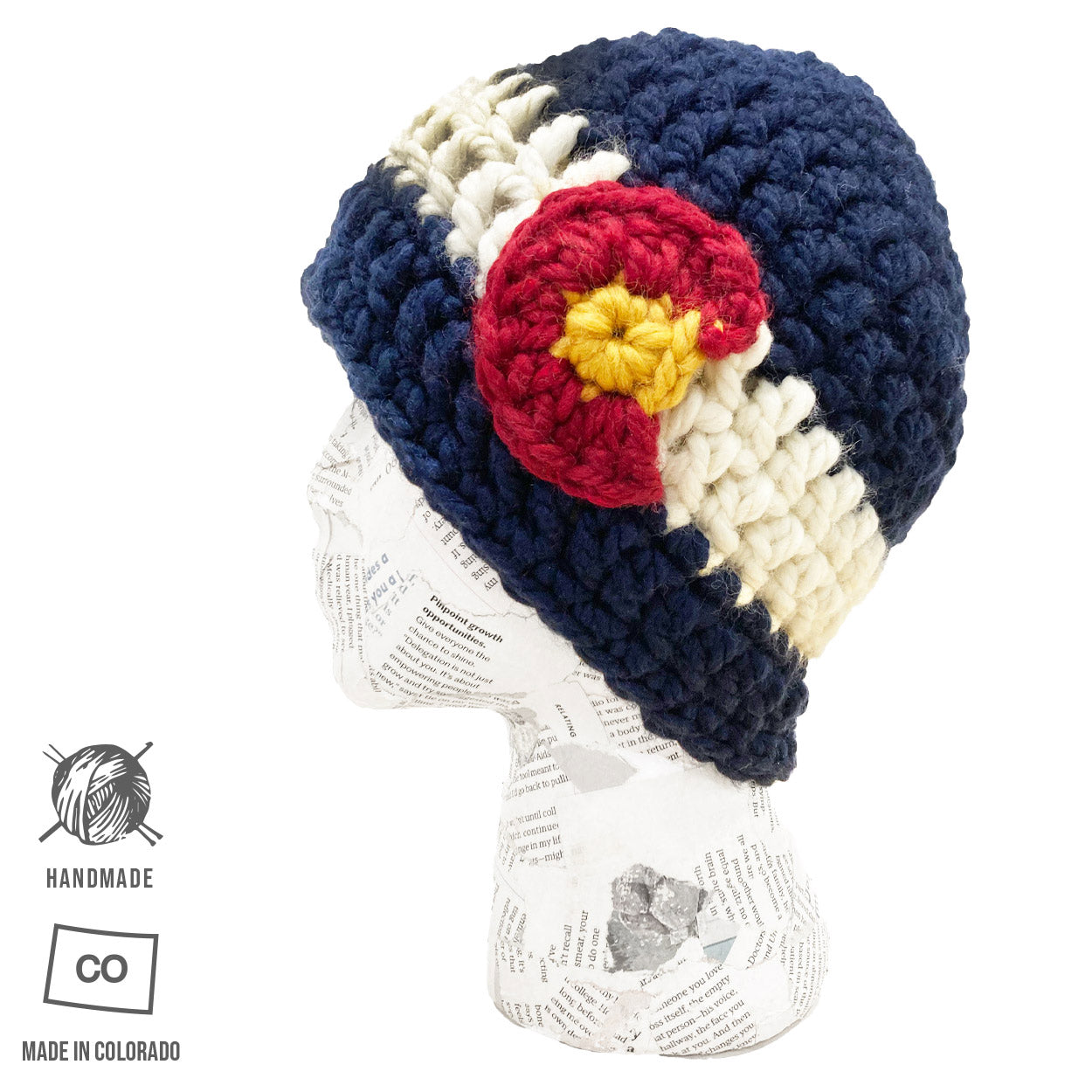 Crochet Colorado Flag Beanie
