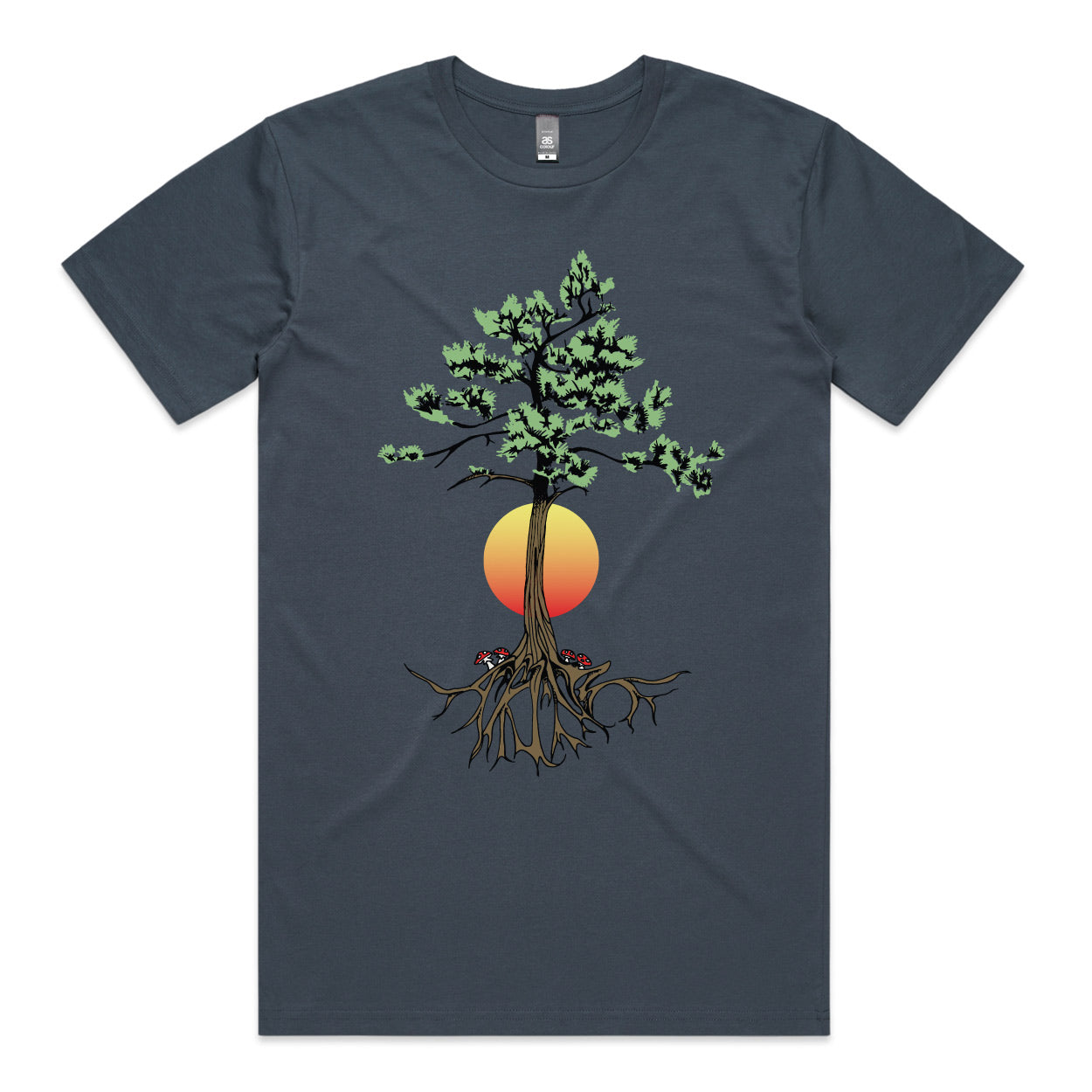 Roots Tree Tee - Petrol Blue