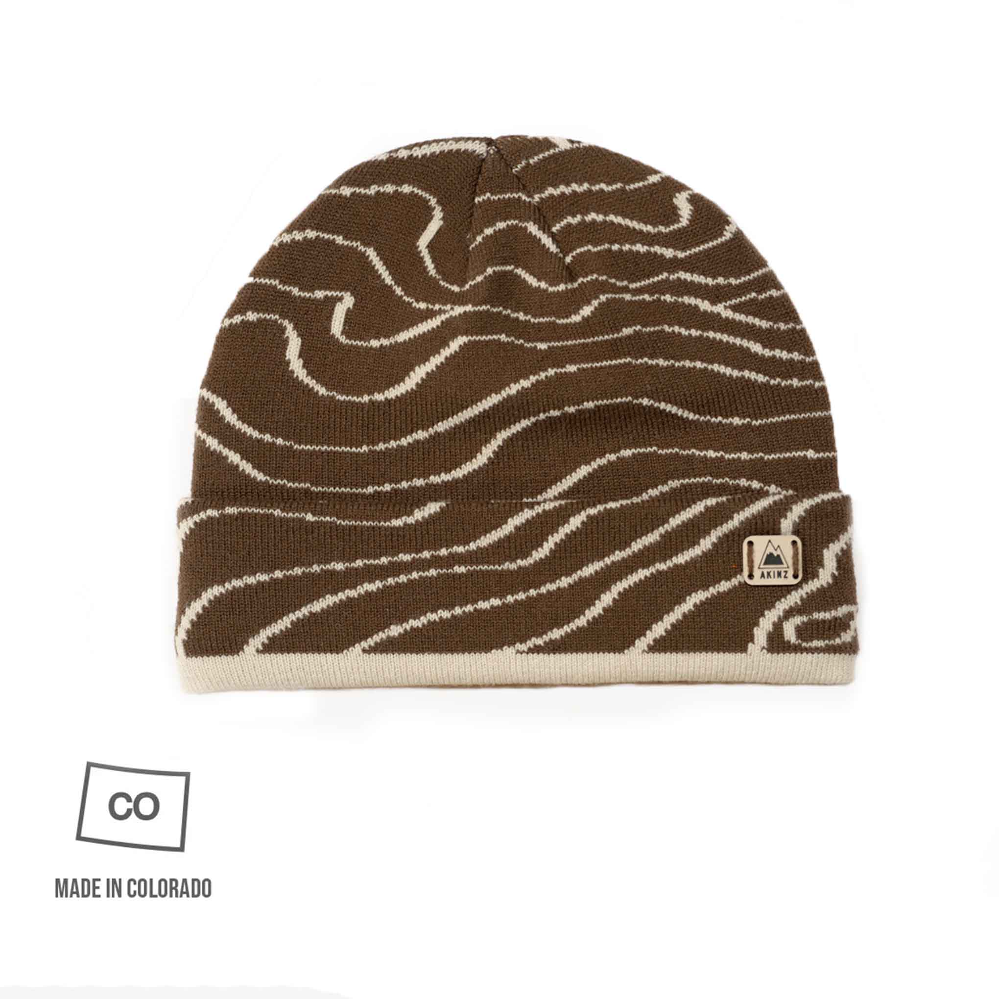 Topo Beanie - Topographic Map Pattern Beanie | Made in Colorado