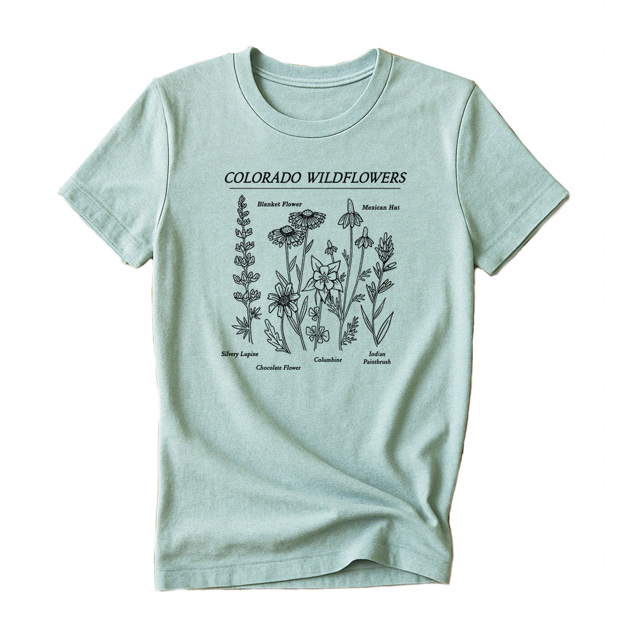 Colorado Wildflowers Tee - Dusty Blue