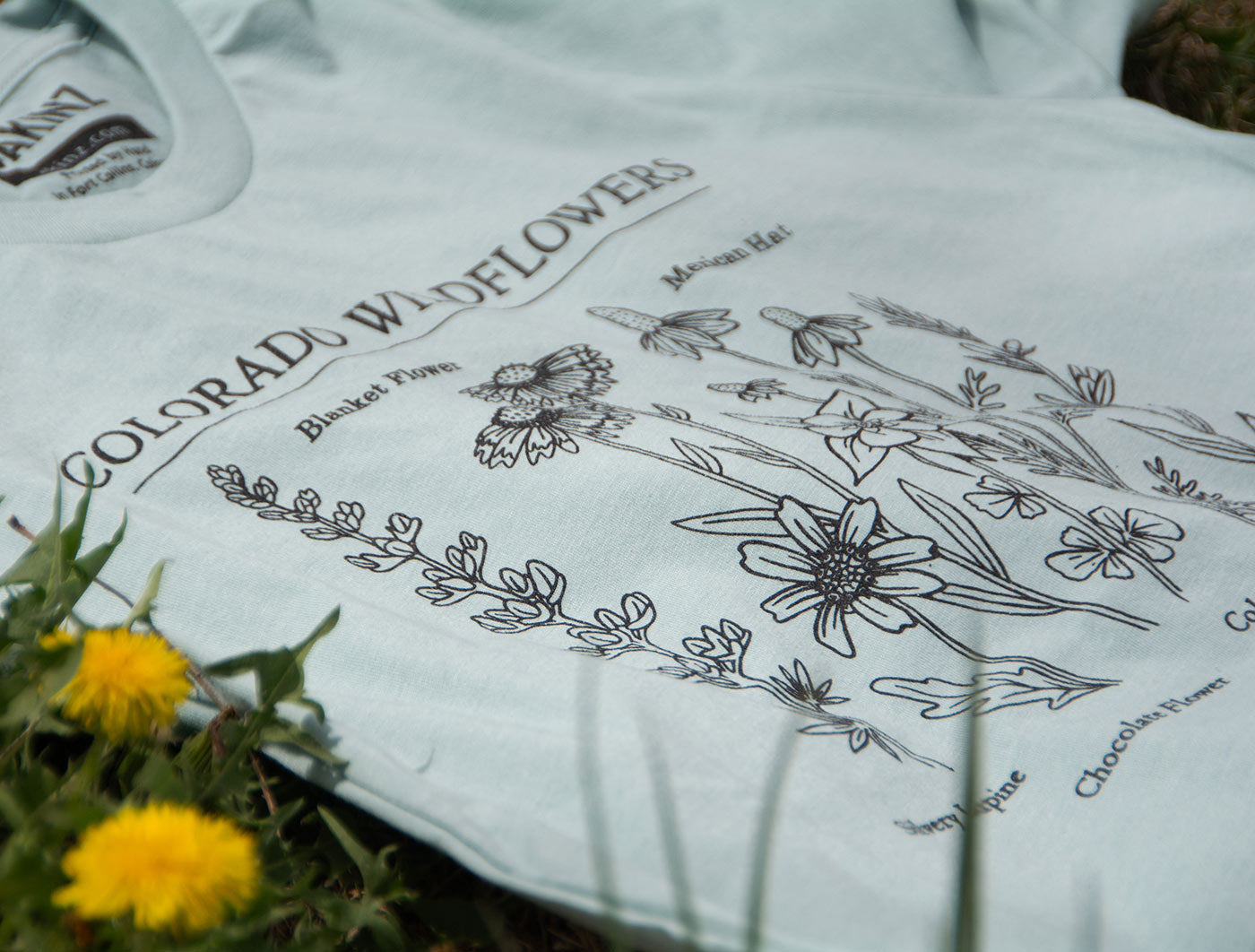 Colorado Wildflowers Tee - Dusty Blue