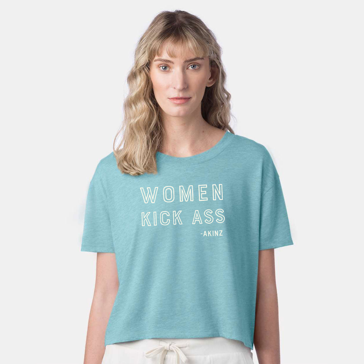 Women Kick Ass Crop Tee