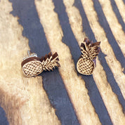 Wood Pineapple Earrings