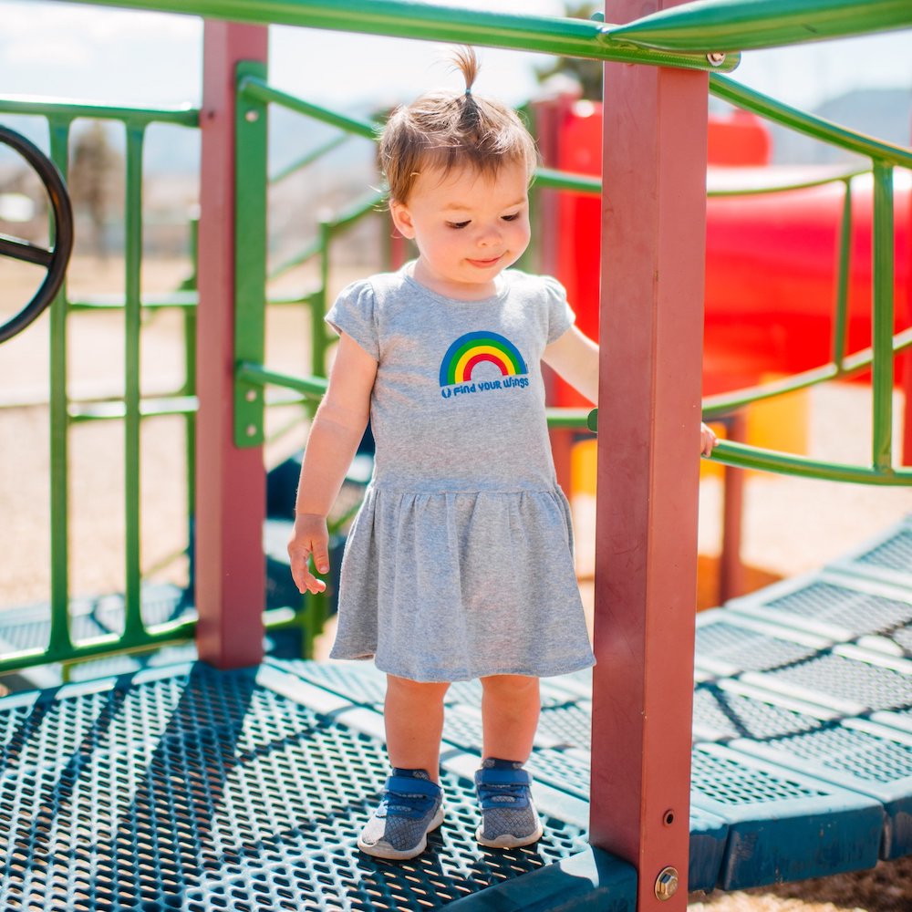 Find Your Wings Rainbow Baby Dress