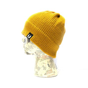 mustard yellow ahab knitted beanie