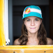teal colorado flag hat curved brim hat