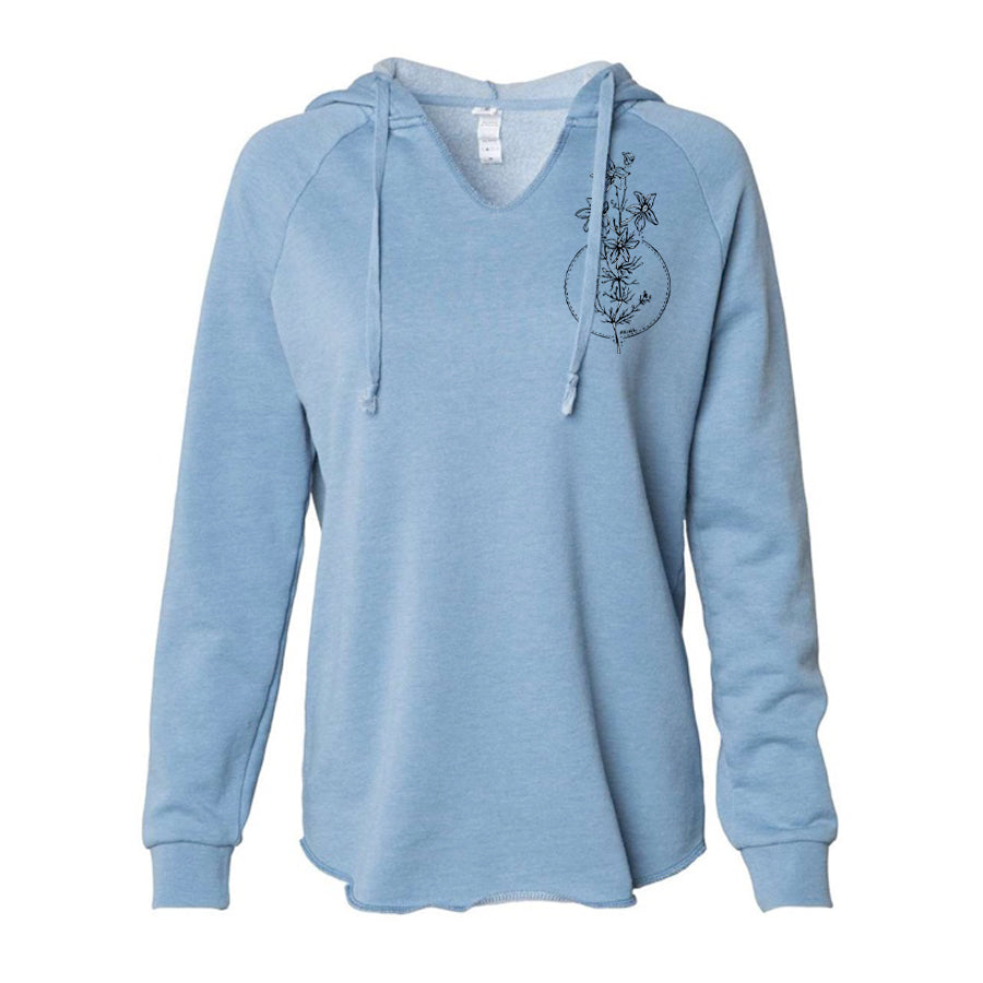 light blue woman's hoodie