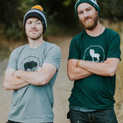 2 men with buffalo design t shirt