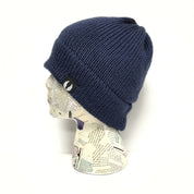 navy blue ahab knitted beanie