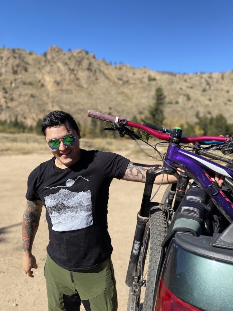 mens black ascend mountain tee bike