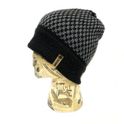 black grey mens beanie with brim