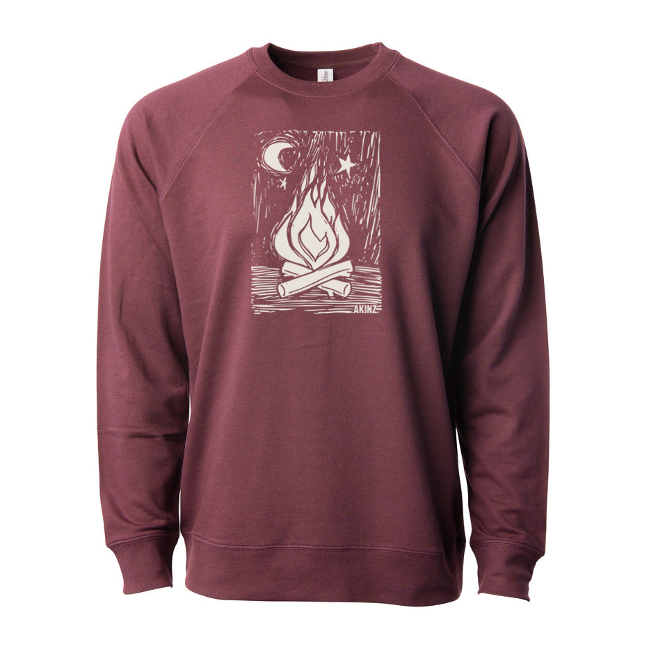 maroon campfire unisex crewneck sweatshirt