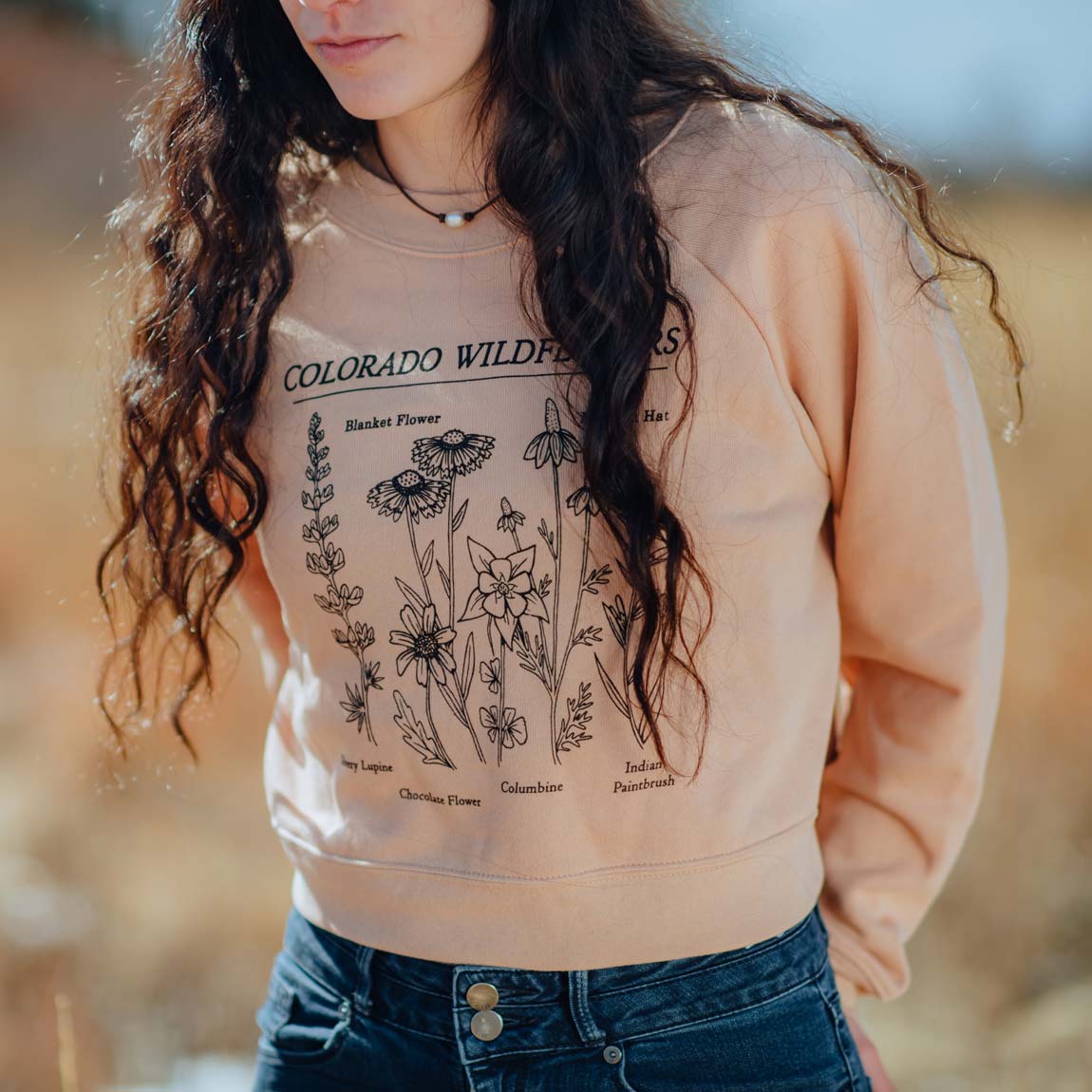 Colorado Wildflowers Cropped Sweatshirt