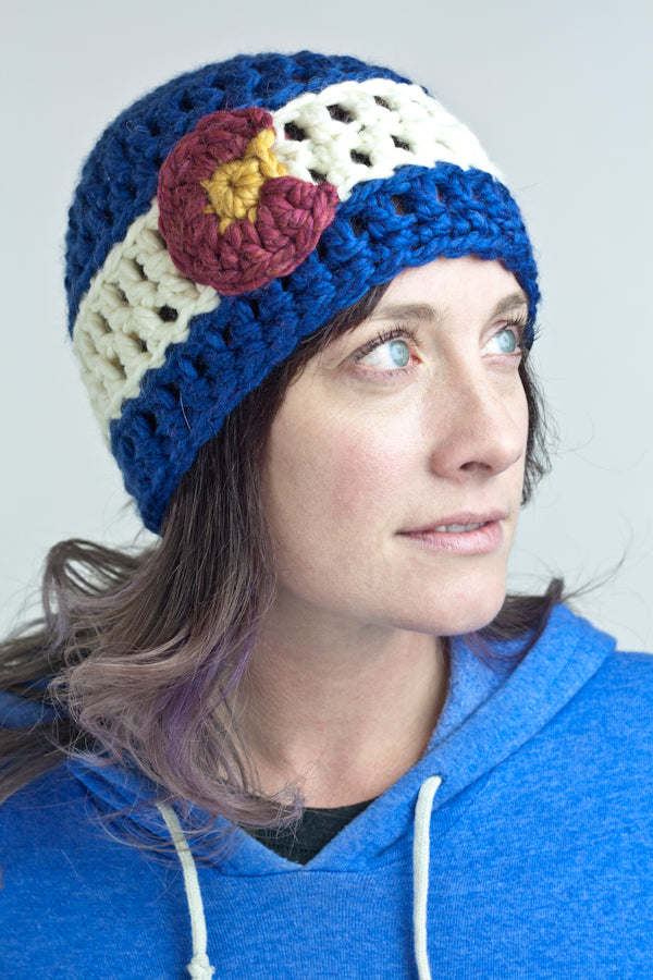 colorado flag hat crochet chunky beanie