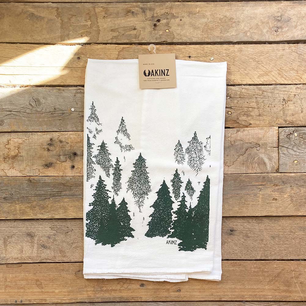 Into the Evergreen Tea Towel