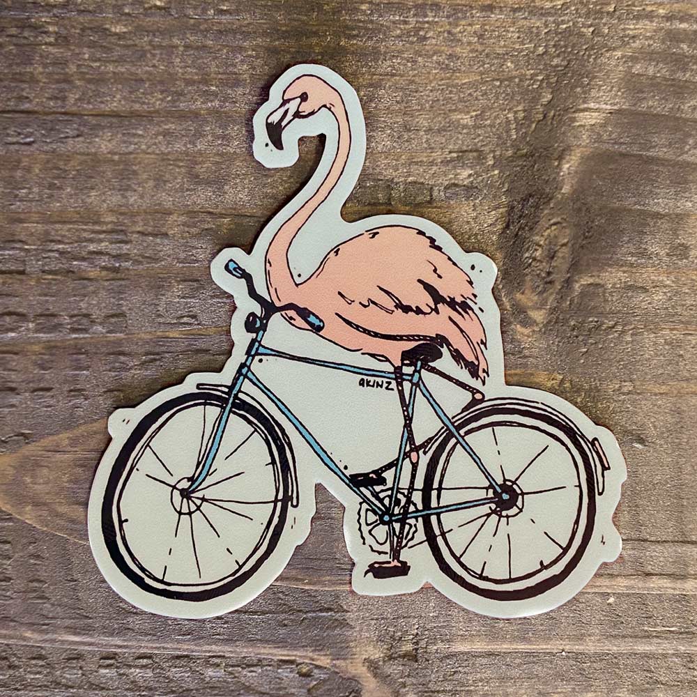 Flamingo Bike Sticker