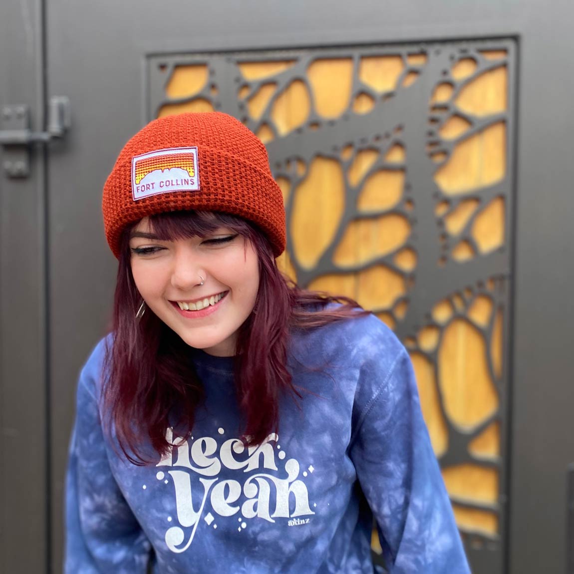 Fort Collins Sunset Waffle Rib Beanie