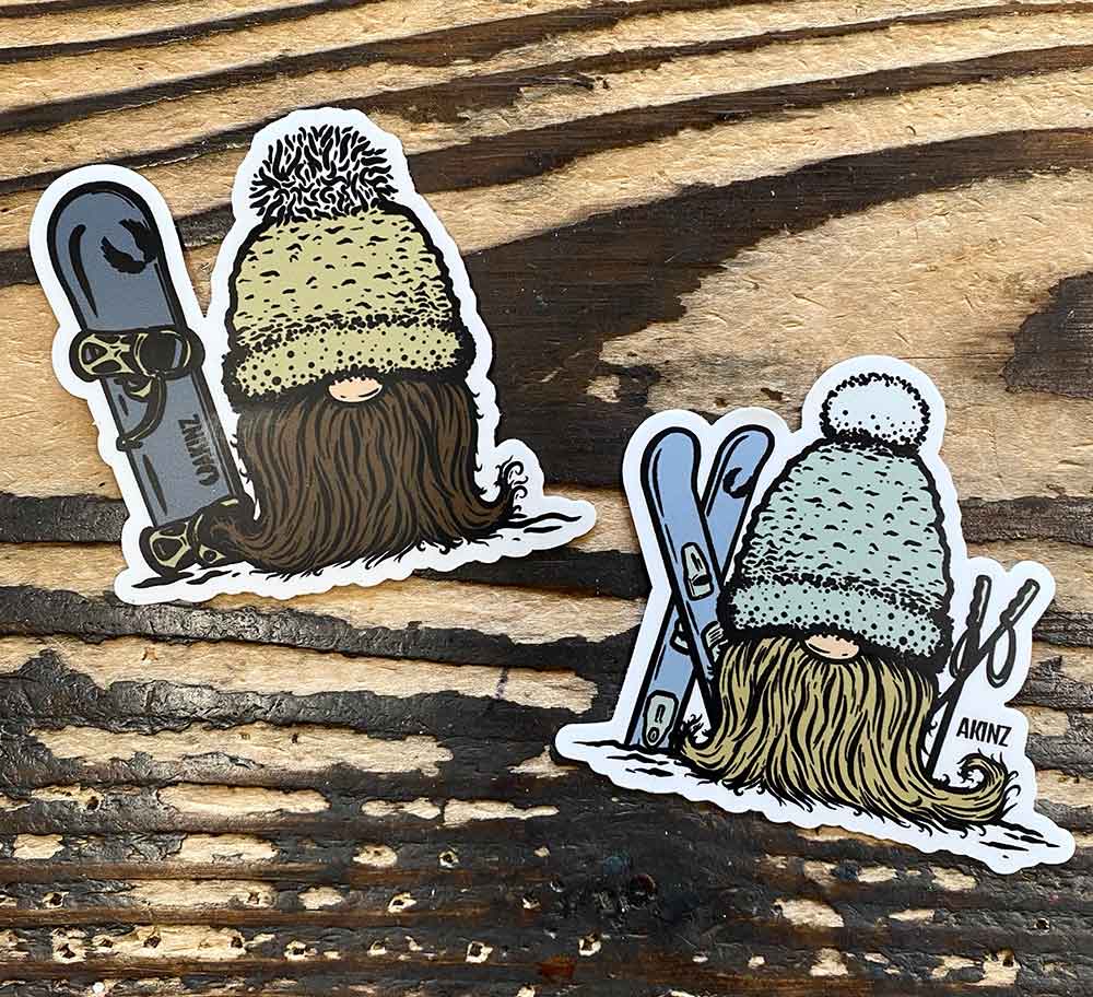 Go Big or Go Gnome - Ski Sticker
