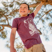 kids maroon campfire camping shirt