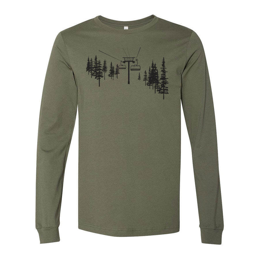 Need a Lift? Military Green Long Sleeve Tee