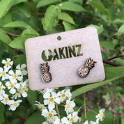 Wood Pineapple Earrings