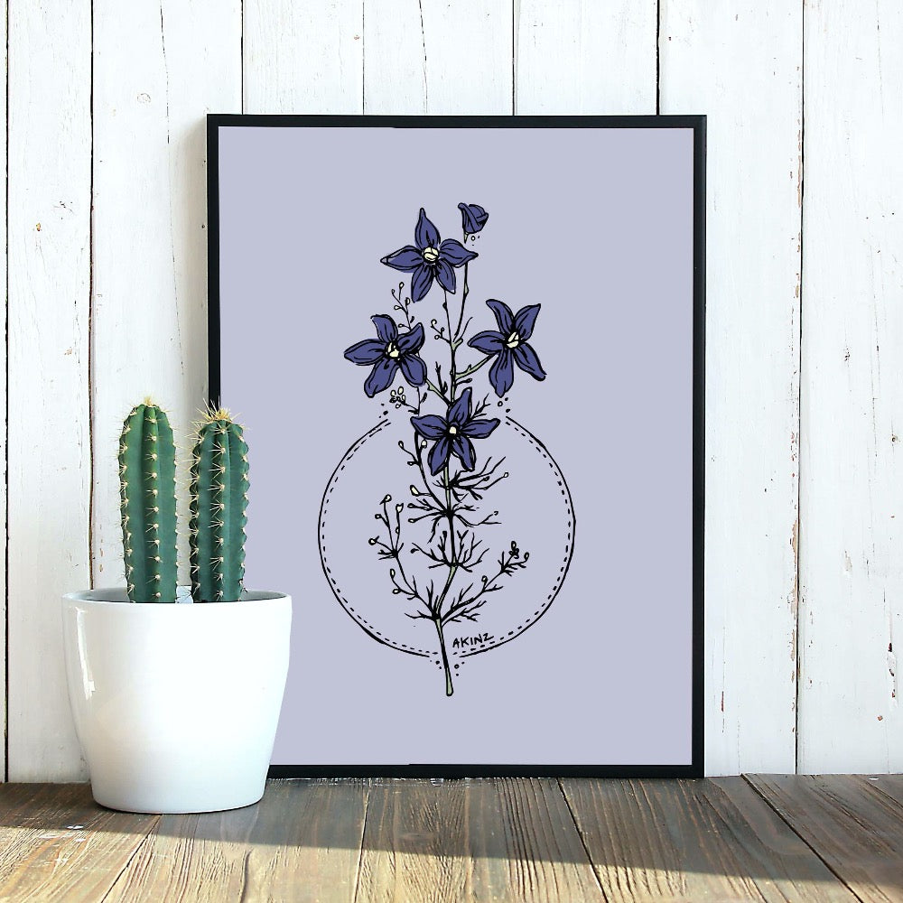 Larkspur Art Print - 8" x 10"