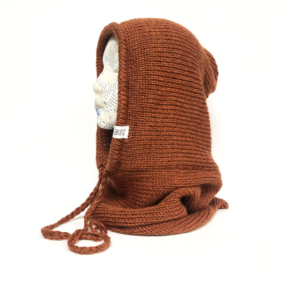 rust orange hooded cowl
