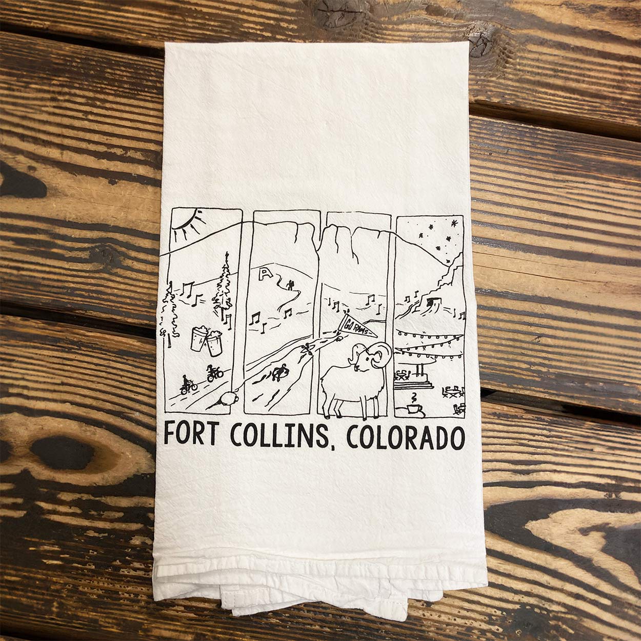 Akinz Fort Collins Seasons Tea Towel