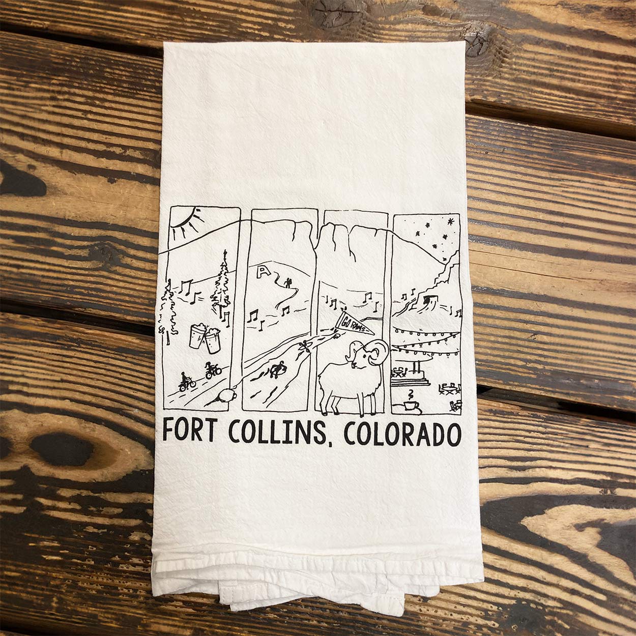 Fort Collins Seasons Tea Towel