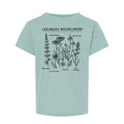 Colorado Wildflowers Kids Tee - Dusty Blue