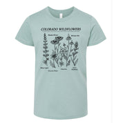 Colorado Wildflowers Kids Tee - Dusty Blue