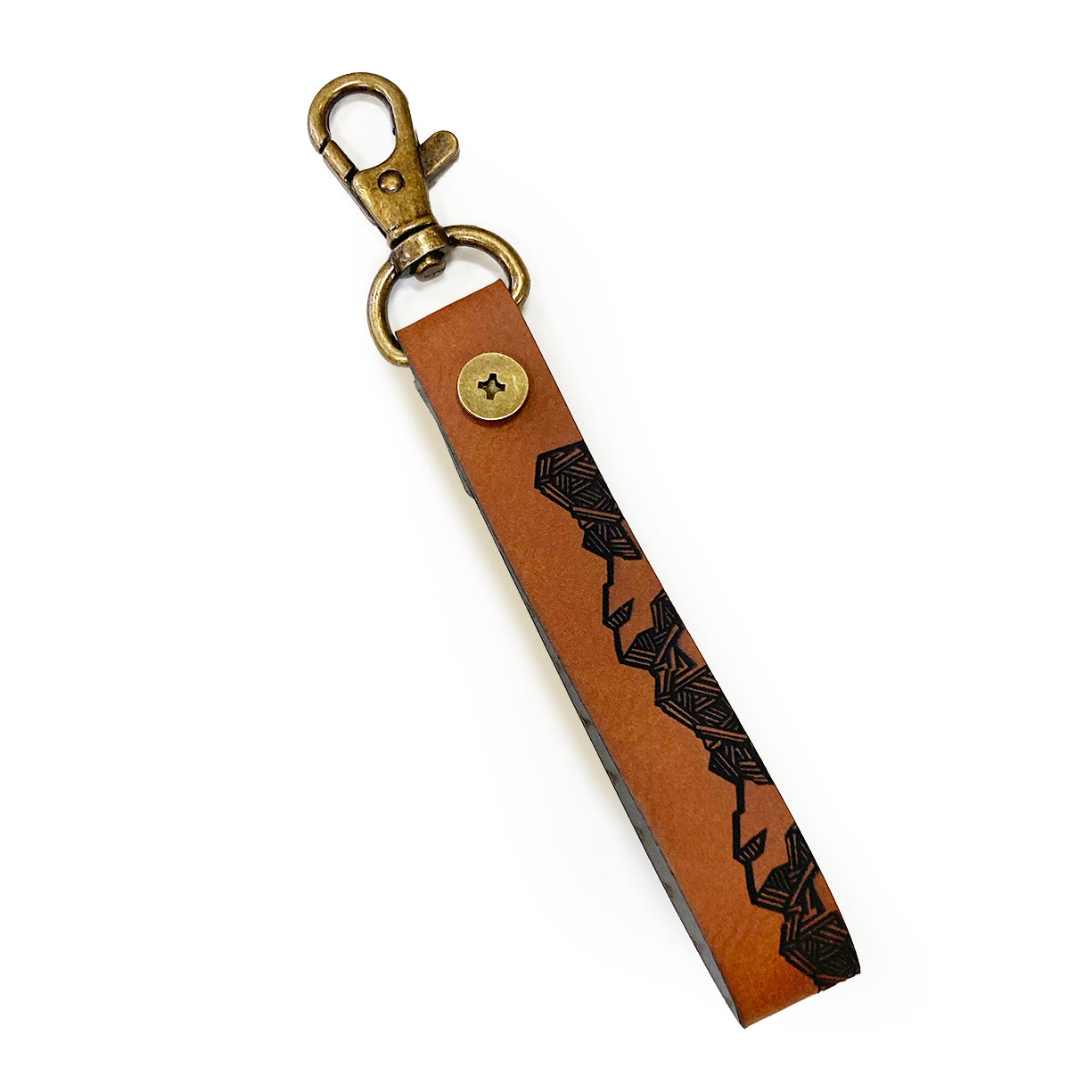 Mountain Faux Leather Keychain