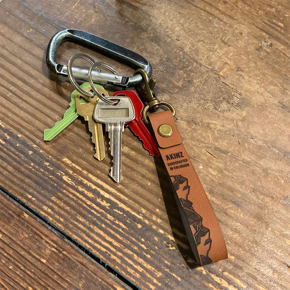 Mountain Faux Leather Keychain