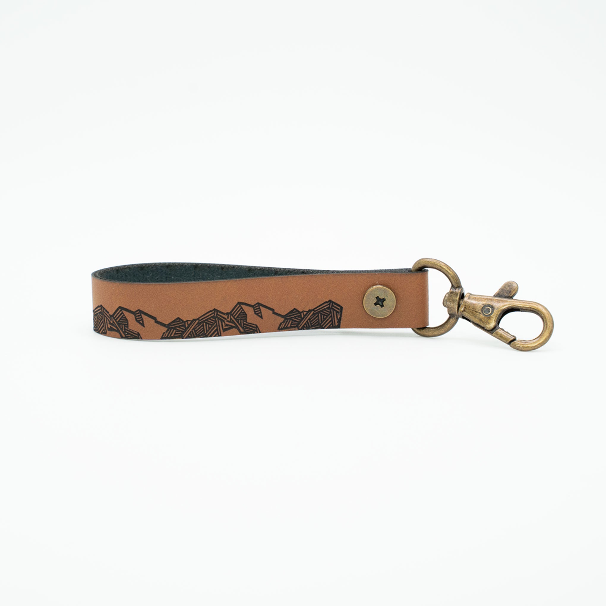 Mountain Faux Leather Keychain