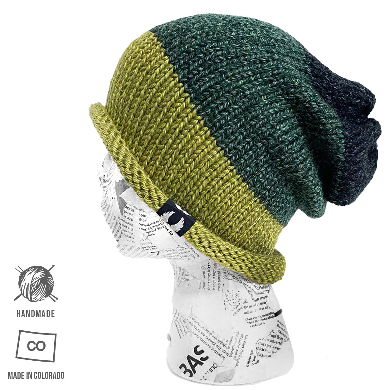 Jackson Trio Beanie - 3-Stripe Slouchy Handmade Beanie | Made in
