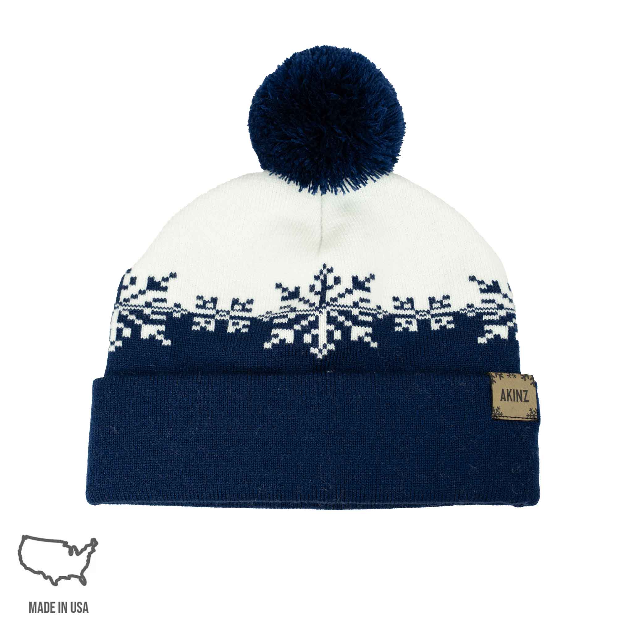 Snowflake Pom Beanie