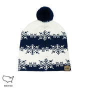 Snowflake Pom Beanie