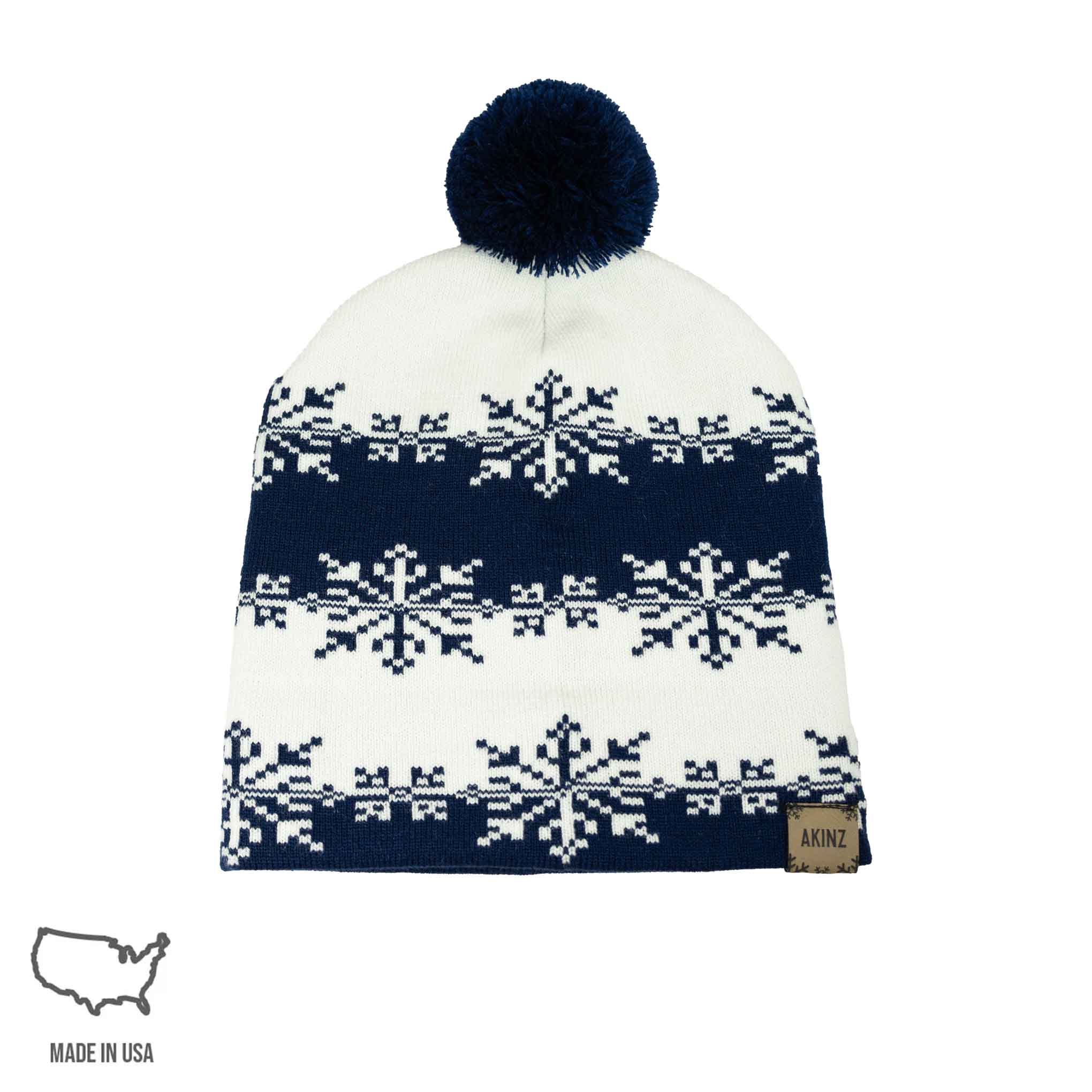 Snowflake Pom Beanie