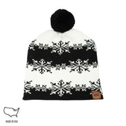 Snowflake Pom Beanie