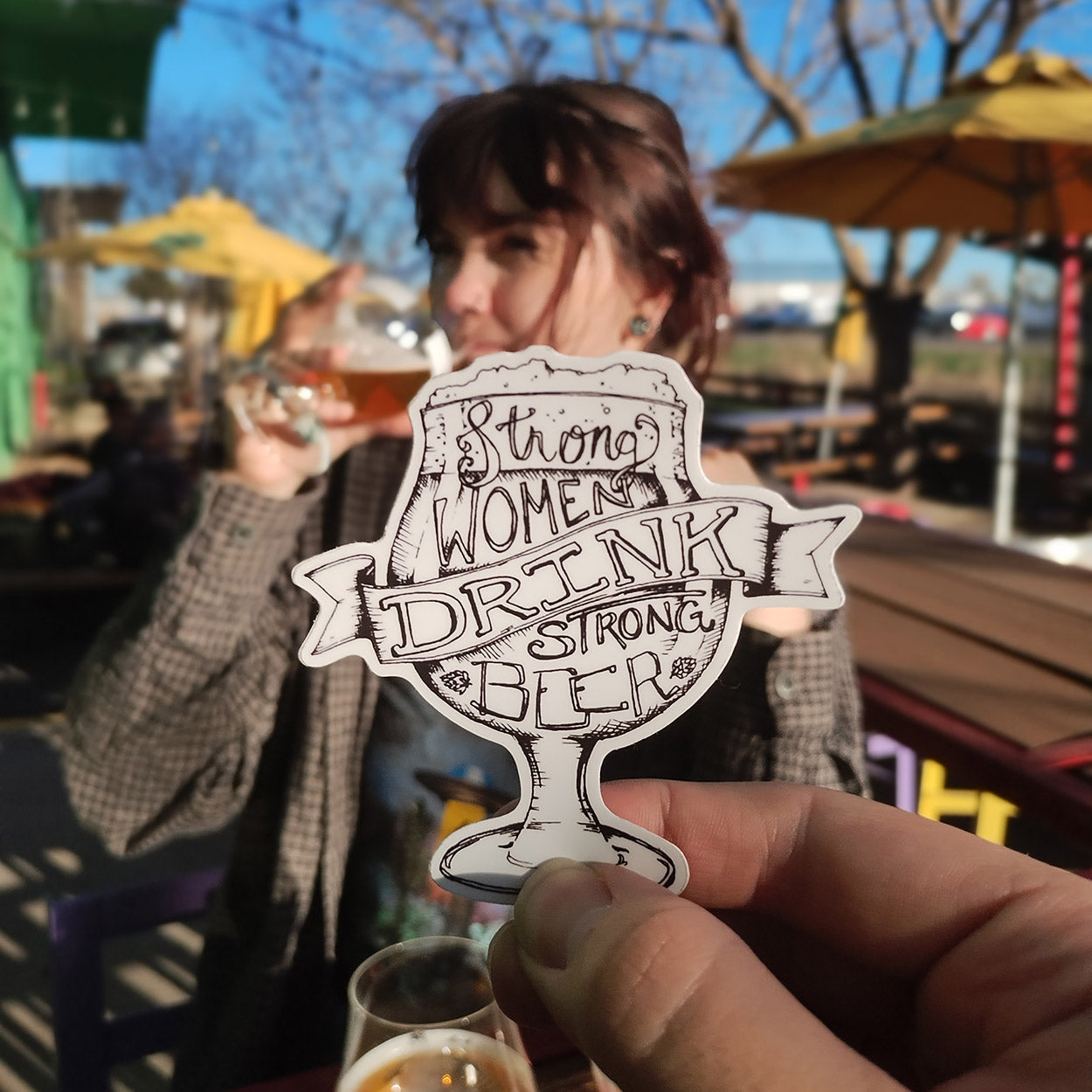 Strong Women Drink Strong Beer Sticker