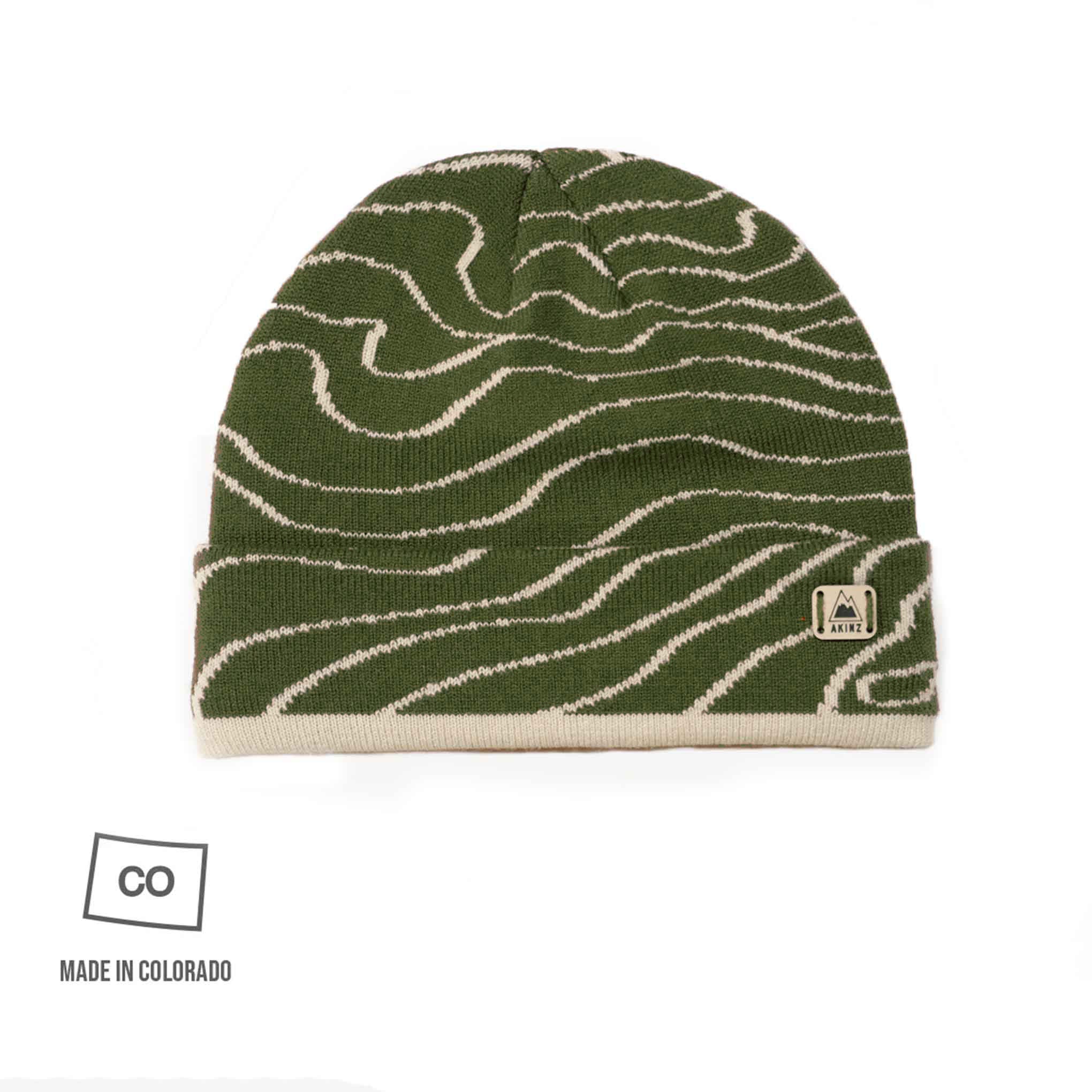 Topo Beanie - Topographic Map Pattern Beanie | Made in Colorado